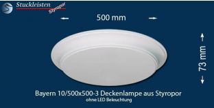 Bayern 10-500x500-3 Deckenlampe ohne LED Beleuchtung