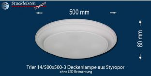 Trier 14-500x500-3 Deckenlampe aus Styropor ohne LED Beleuchtung