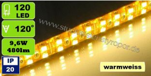 SMD 3528 LED Strips 120 LEDs/m warmweiß 9,6W/m IP20
