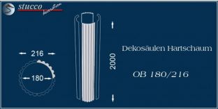 Dekosäulen-Viertel Hartschaum OB 180/216