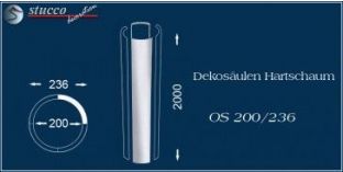 Dekosäulen-Viertel Hartschaum OS 200/236