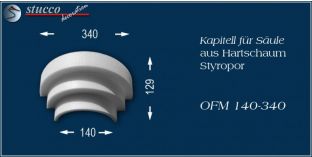 Kapitell-Hälfte für Säule aus Hartschaum Styropor OFM 140/340