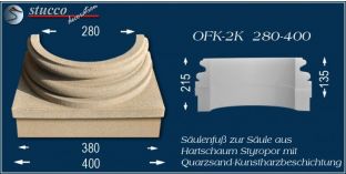 Säulensockel-Hälfte mit Beschichtung OFK-2K 280/400