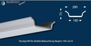 Stuckprofil für direkte Beleuchtung Bayern 190+2x10