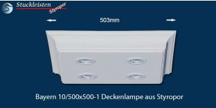 Bayern 10/500x500-1 Styropor Deckenlampe mit LED Spots