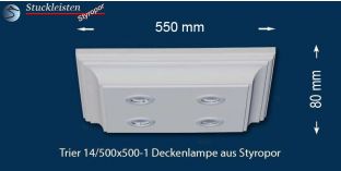 Design Stucklampe mit LED Spots Trier 14/500x500-1