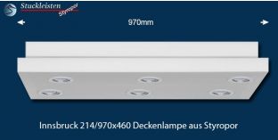 Design Stucklampe Innsbruck 214/970x460 mit warmweißen LED Spots und RGB LED Strip