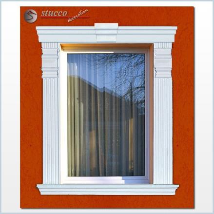 Beschichtete Fassadenstuck Zierornamente Marcus 100-K2 und Avitus DT-3