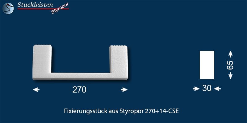 Fixierungsstück aus Styropor 270+2x14-CSE