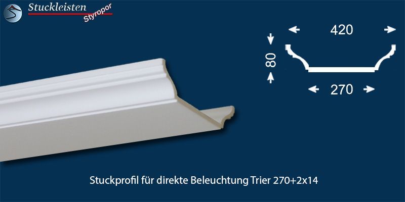 Stuckprofil für direkte Beleuchtung Trier 270+2x14
