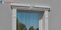 Fensterfaschen mit Fassadenprofil Freetown 100 und Zierstein Avitus DT-3