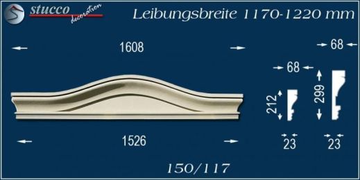 Fassadenelement Bogengiebel Potsdam 150/117 1170-1220