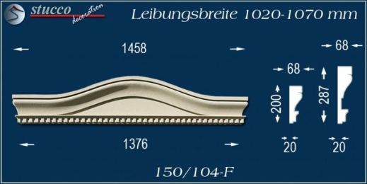 Beschichteter Fassadenstuck Bogengiebel Passau 150/104F 1020-1070