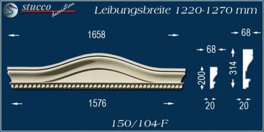 Beschichteter Fassadenstuck Bogengiebel Passau 150/104F 1220-1270