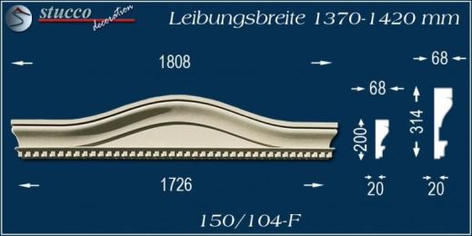 Beschichteter Fassadenstuck Bogengiebel Passau 150/104F 1370-1420