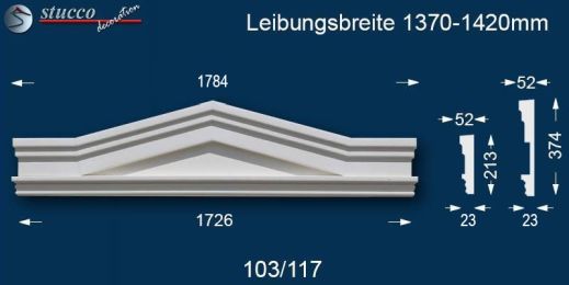 Außenstuck Dreieckbekrönung Hamburg 103/117 1370-1420