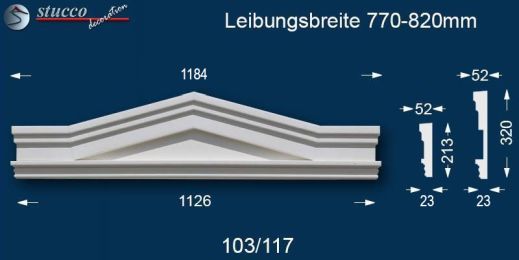 Außenstuck Dreieckbekrönung Hamburg 103/117 770-820