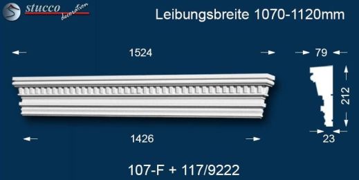 Fassadenstuck Tympanon gerade Frankfurt 107-F/117 1070-1120
