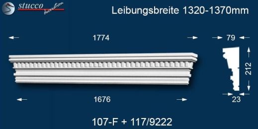 Fassadenstuck Tympanon gerade Leipzig 107-F/117 1320-1370