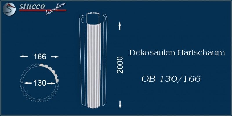 Kanneliertes Säulenschaft-Viertel OB 130/166 Kanneliertes Säulenschaft-Viertel OB 130/166