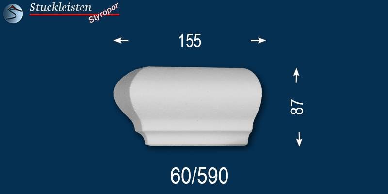 Linkes Schließelement zum beschichteten Fassadenprofil Stuckleiste Soul 60