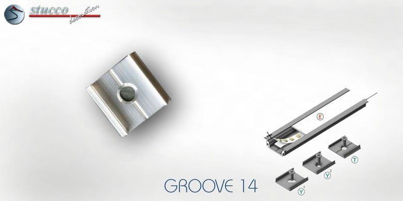 Befestigungsclip Alu 14 mm zur LED Aluminiumschiene GROOVE 14