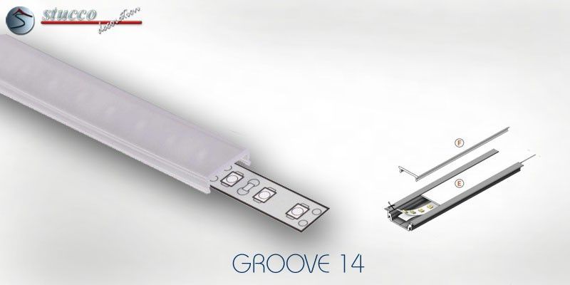 Abdeckung opal F Click zur LED Aluminiumschiene GROOVE 14