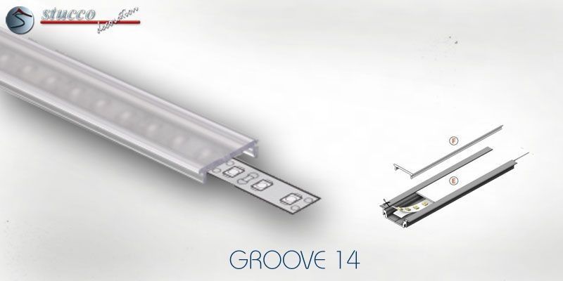 Abdeckung transparent F Click zur LED Aluminiumschiene GROOVE 14