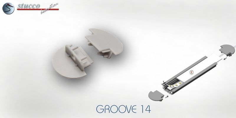 Endkappen zur LED Aluminiumschiene GROOVE 14