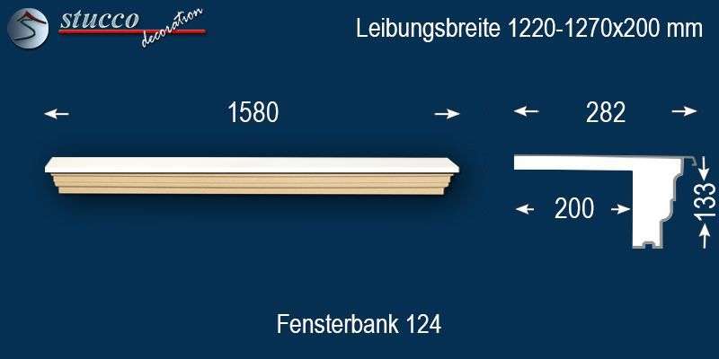 Komplette Fensterbank Nürnberg 124 1220-1270-200