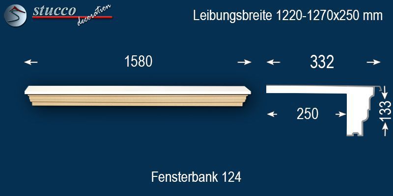 Komplette Fensterbank Nürnberg 124 1220-1270-250