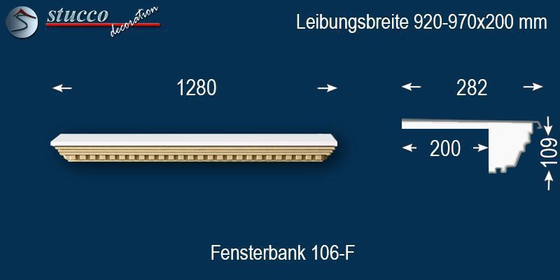 Komplette Fensterbank Jakarta 106-F 920-970-200