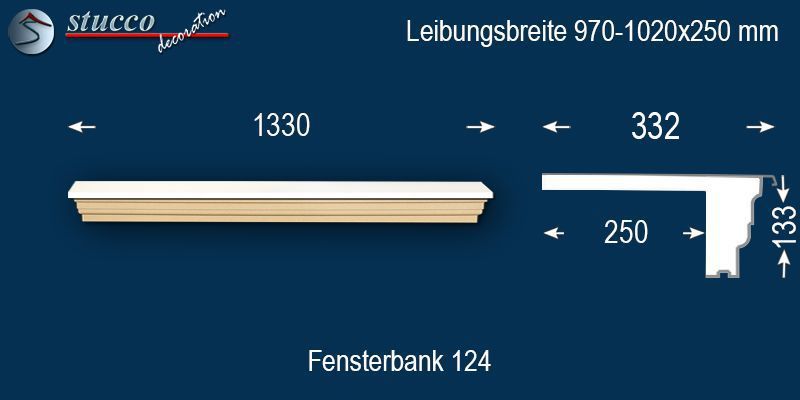 Komplette Fensterbank Nürnberg 124 970-1020-250