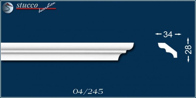 Eindhoven 04 Polystyrol Deckenleiste (28 × 34 mm)