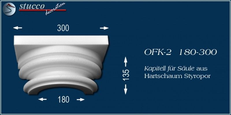 Kapitell für Säule aus Hartschaum Styropor  OFK-2 180/300