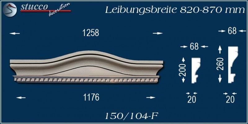 
Fassadenelement Bogengiebel Bonn 150/104F 820-870
