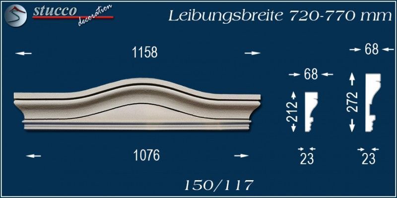Fassadenelement Bogengiebel Leipheim 150/117 720-770