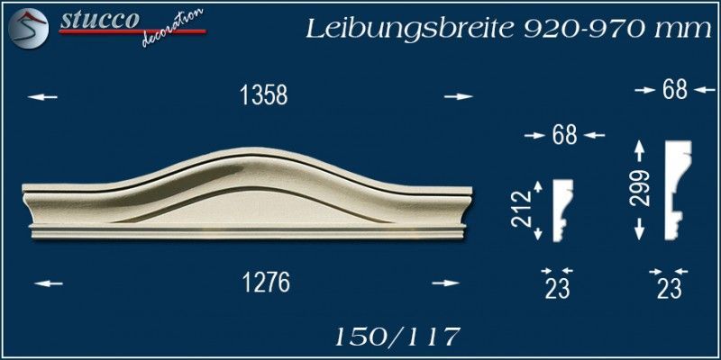 Fassadenelement Bogengiebel Ansbach 150/117 920-970
