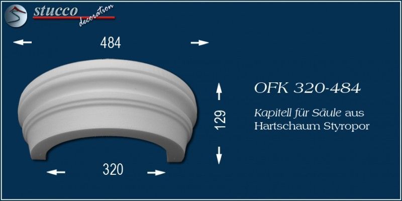 Kapitell für Säule aus Hartschaum Styropor OFK 320/484
