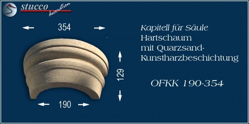 Kapitell für Dekosäule mit Beschichtung  OFKK 190/354