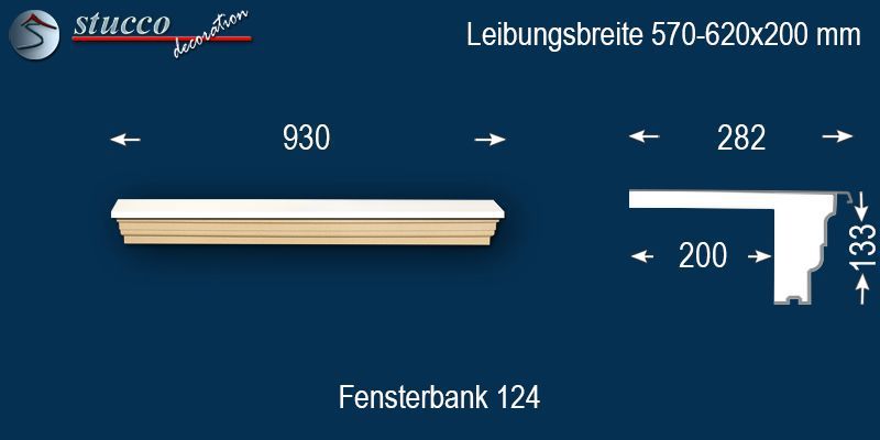 Komplette Fensterbank Hamburg 124 570-620-200