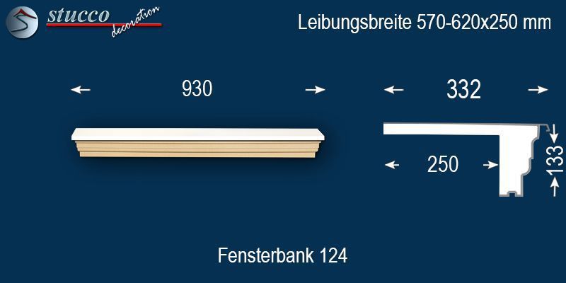 Komplette Fensterbank Hessen 124 570-620-250
