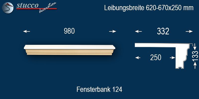 Komplette Fensterbank Sachsen 124 620-670-250
