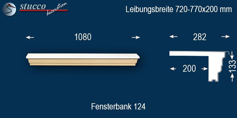 Komplette Fensterbank Stuttgart 124 720-770-200