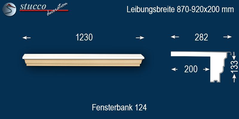 Komplette Fensterbank Potsdam 124 870-920-200