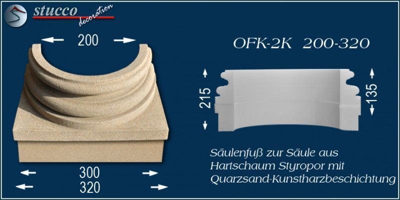 Säulenfuss mit Beschichtung  OFK-2K 200/320