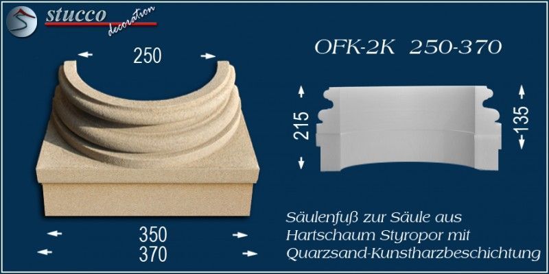 Styropor Basis zur Säule OFK-2K 250/370-P