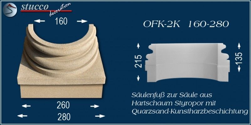 Säulenfuss mit Beschichtung OFK-2K 160/280