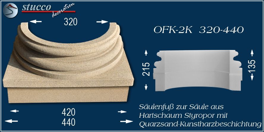 Säulenfuss zur Säulenverkeidung OFK-2K 320/440-P