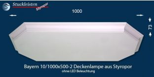 Bayern 10-1000x500-2 Deckenlampe ohne LED Beleuchtung
